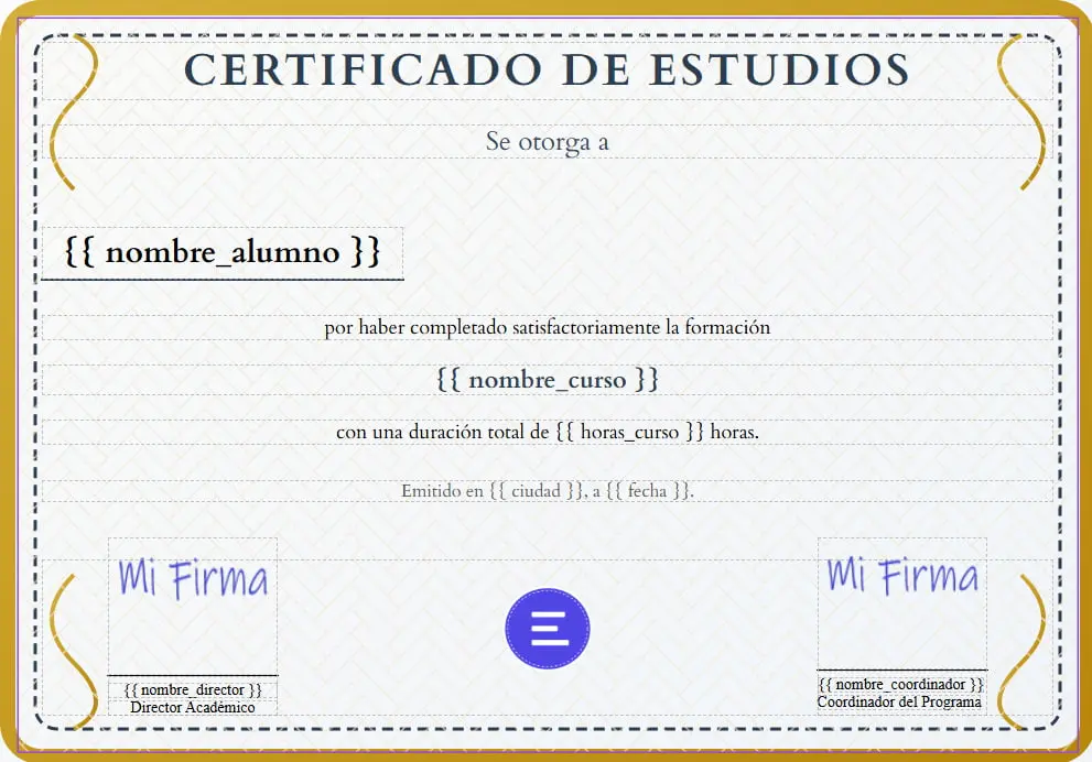 Ejemplo certificado