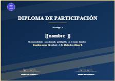 Certificado Deportivo Elegante en Blanco y Azul